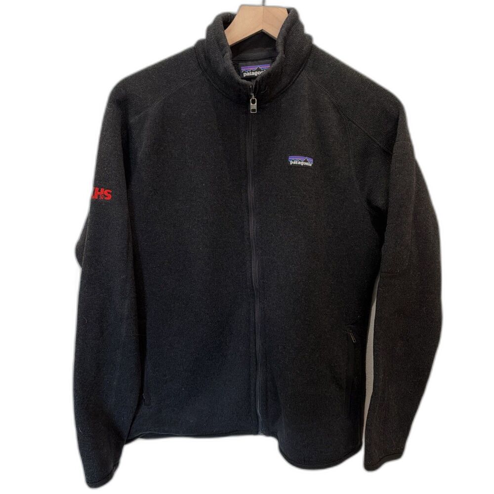 Patagonia Men's Better Sweater Black Fleece Jacket Company Logo Large